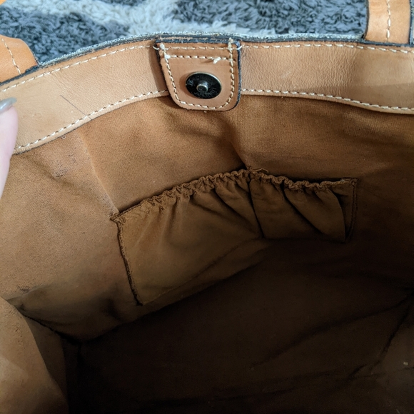 PATRICIA NASH Leather Zebra Calf Hair on Hide Shoulder Tote Bag - Picture 10 of 10